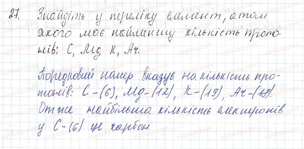 фото задание 27 - § 4. будова атома - розділ 1. періодичний закон і періодична система хімічних елементів. будова атома