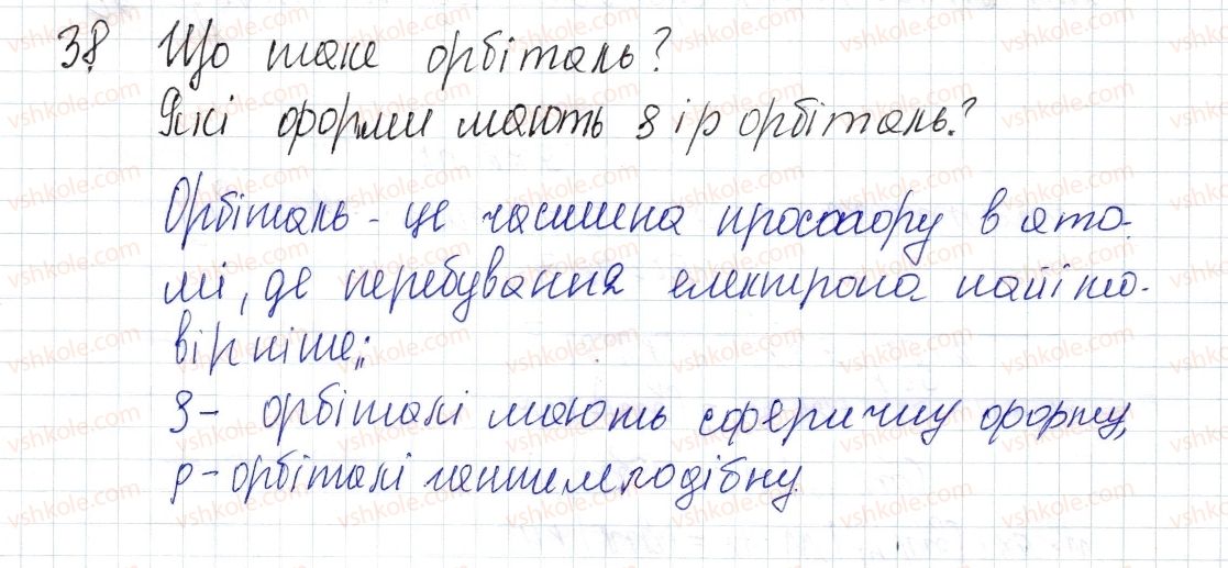 фото задание 38 - § 6. сучасна модель атома - розділ 1. періодичний закон і періодична система хімічних елементів. будова атома