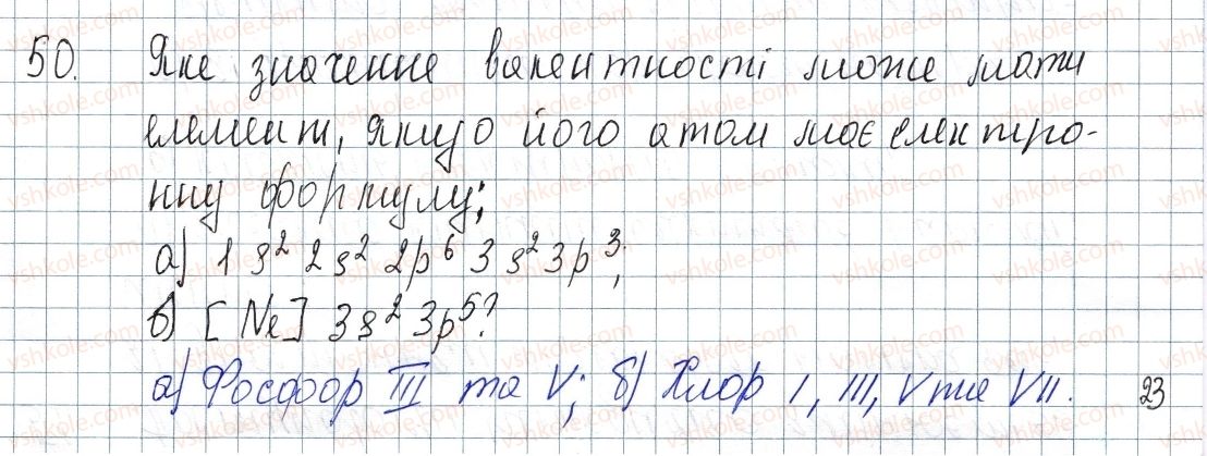 фото задание 50 - § 7. електронна будова атомів - розділ 1. періодичний закон і періодична система хімічних елементів. будова атома