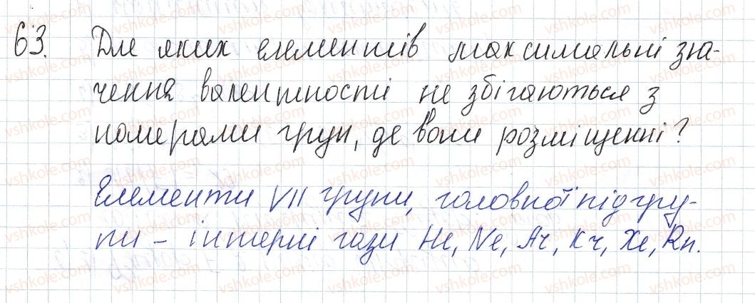 фото задание 63 - § 9. характеристика хімічного елемента - розділ 1. періодичний закон і періодична система хімічних елементів. будова атома