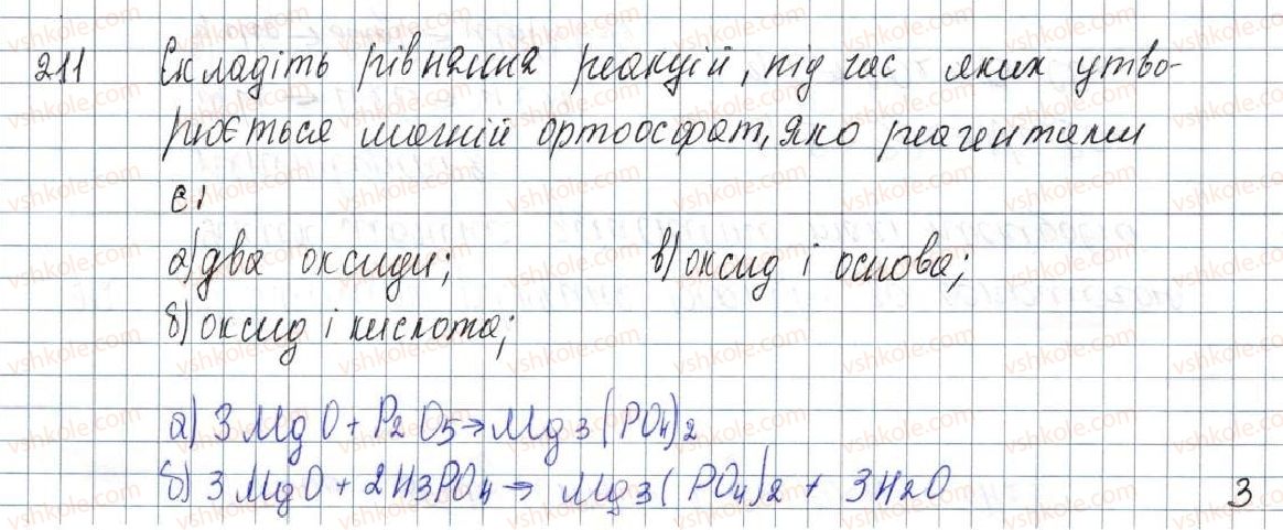 фото задание 211 - § 27. будова, властивості та використання оксидів - розділ 4. основні класи неорганічних сполук