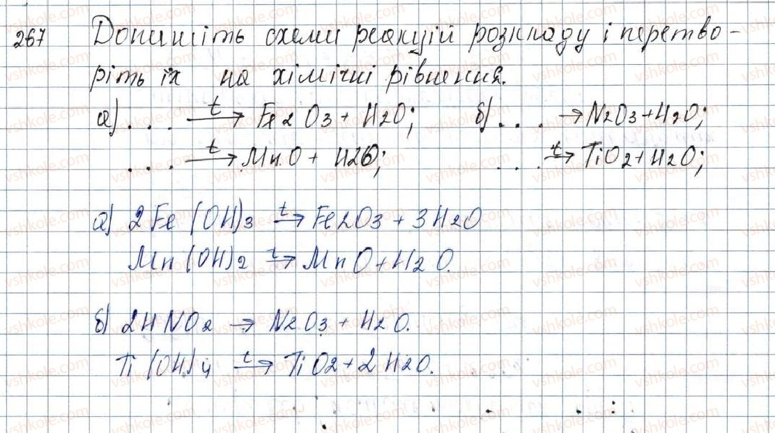 фото задание 267 - § 33. способи добування оксидів - розділ 4. основні класи неорганічних сполук