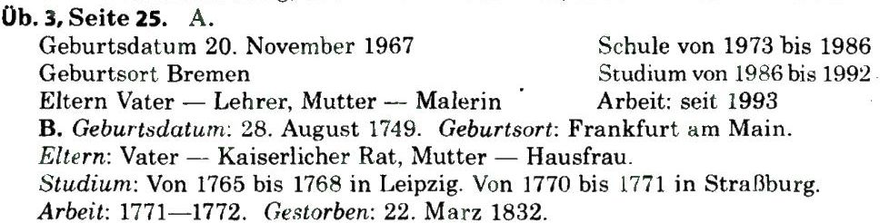 фото задание 3 - st. 8. mein lebenslauf - lektion 1. meine familie und meine freunde