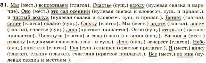 фото задание 81 - двусоставное предложение - синтаксис и пунктуация: простое предложение