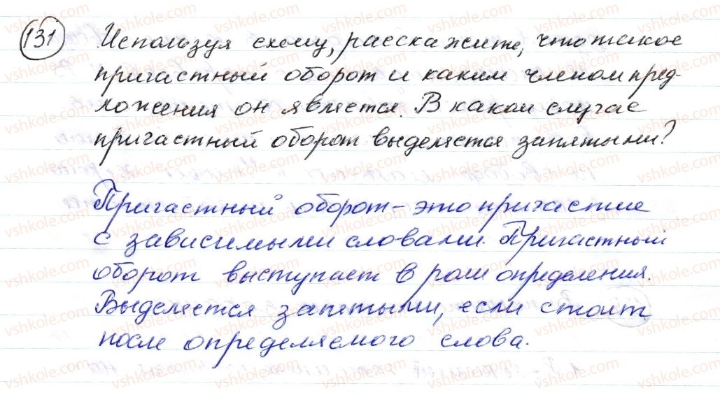 фото задание 131 - § 18,19. причастие. понятие о причастном обороте - морфология. орфография