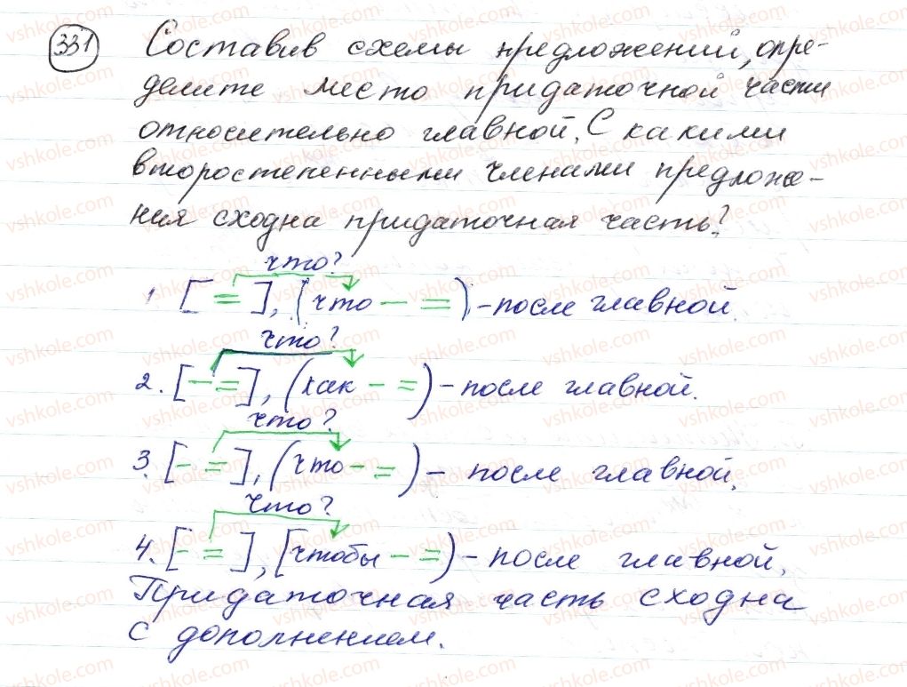 фото задание 331 - § 50, 51. сложноподчиненные предложения с придаточными изъяснительными - синтаксис. пунктуация. стилистика