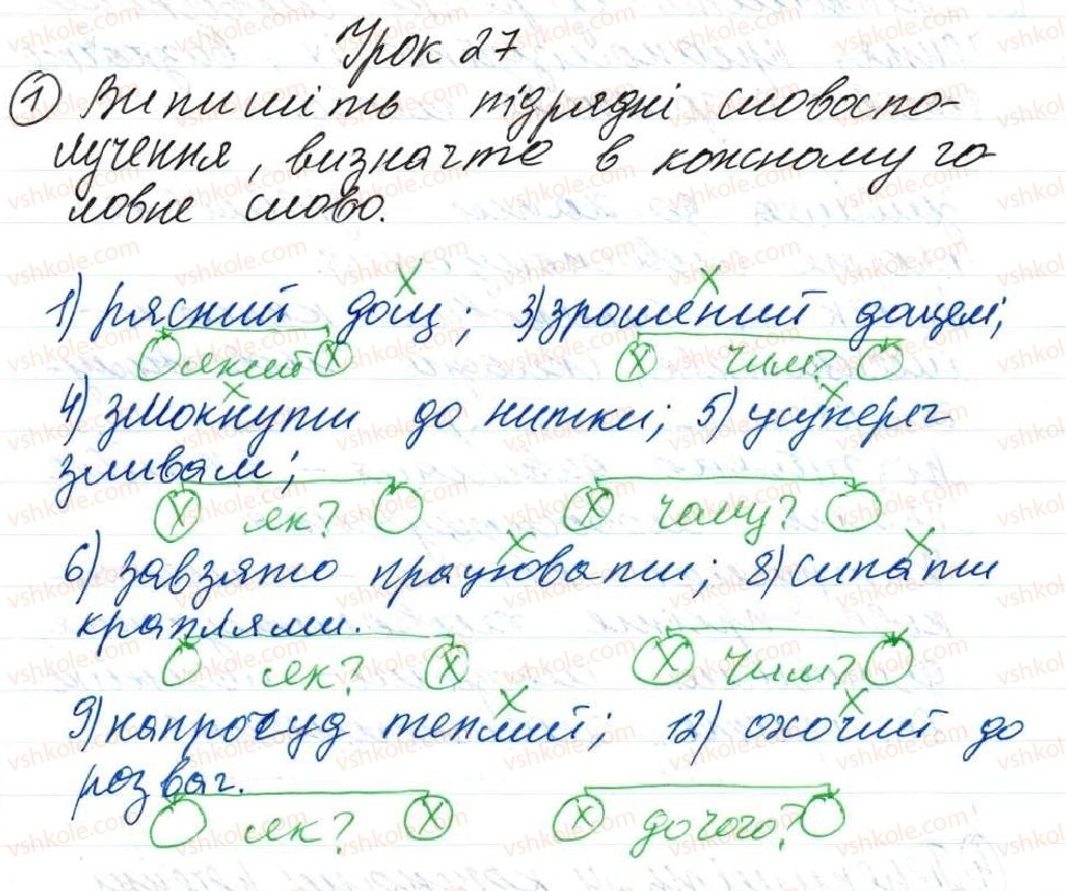 фото задание 1 - 27. узагальнення - тема 2. словосполучення і речення
