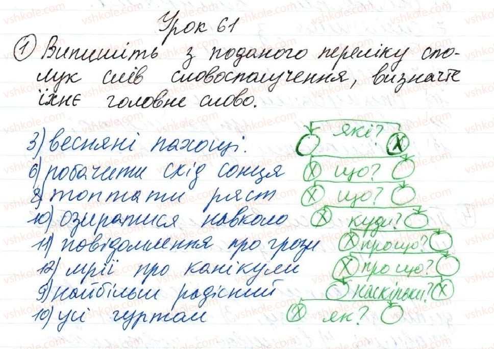 фото задание 1 - 61. синтаксис словосполучення - тема 6. повторення й узагальнення