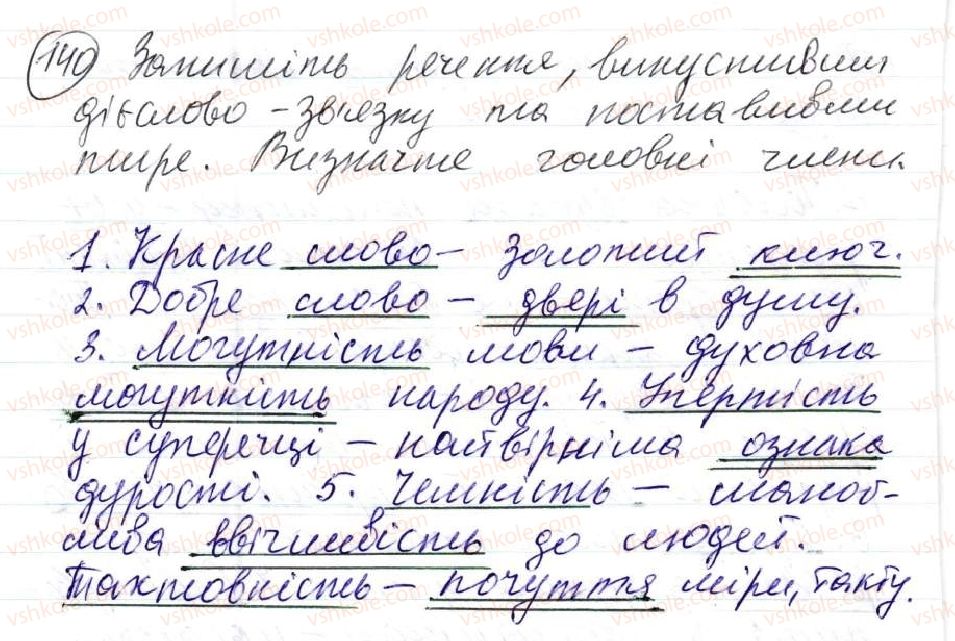 фото задание 140 - 11. тире між підметом і присудком - просте двоскладне речення