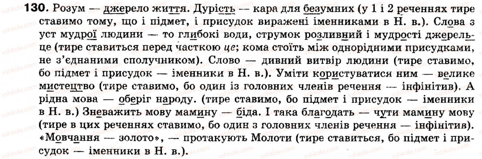 фото задание 130 - § 11. тире між підметом і присудком - синтаксис і пунктуація: просте речення