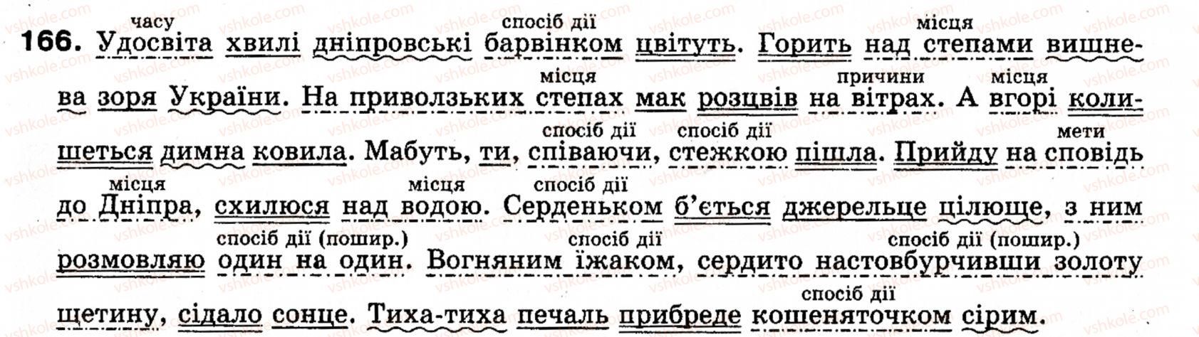 фото задание 166 - § 16. обставина. види обставини за значеннями - синтаксис і пунктуація: просте речення