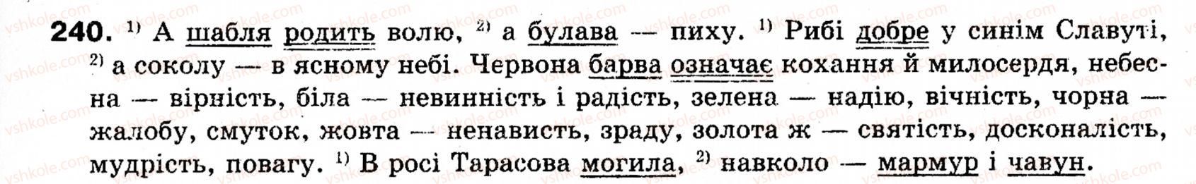 фото задание 240 - § 21. повні і неповні речення. тире в неповних реченнях - синтаксис і пунктуація: просте речення