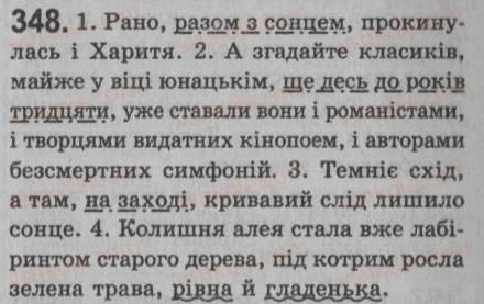 фото задание 348 - § 30. поняття про відокремлені другорядні члени та уточнювальні члени речення - речення з відокремленими членами