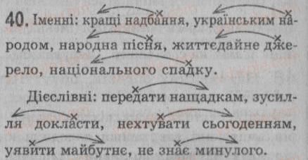фото задание 40 - § 4. словосполучення. будова і види словосполучень за способами вираження головного слова - синтаксис. пунктуація
