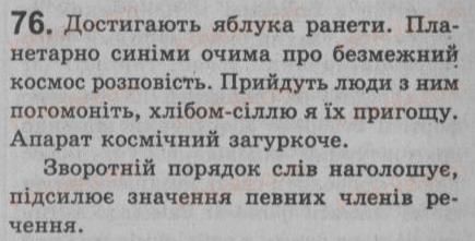 фото задание 76 - § 7. порядок слів у реченні. логічний наголос - синтаксис. пунктуація