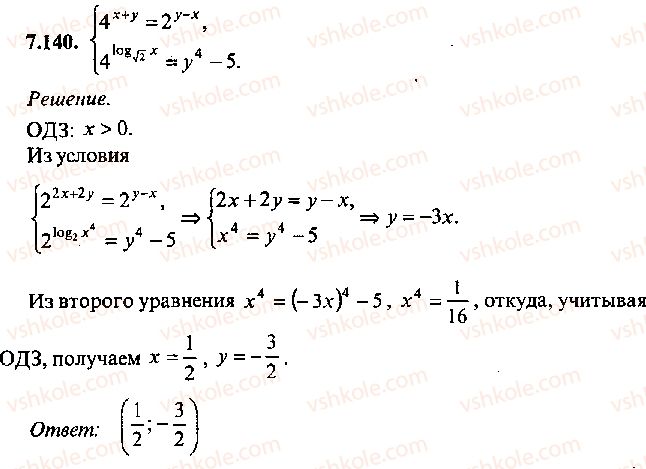 фото задание 140 - глава 7. логарифмы. показательные и логарифмические уравнения - часть 1. арифметика, алгебра, геометрия