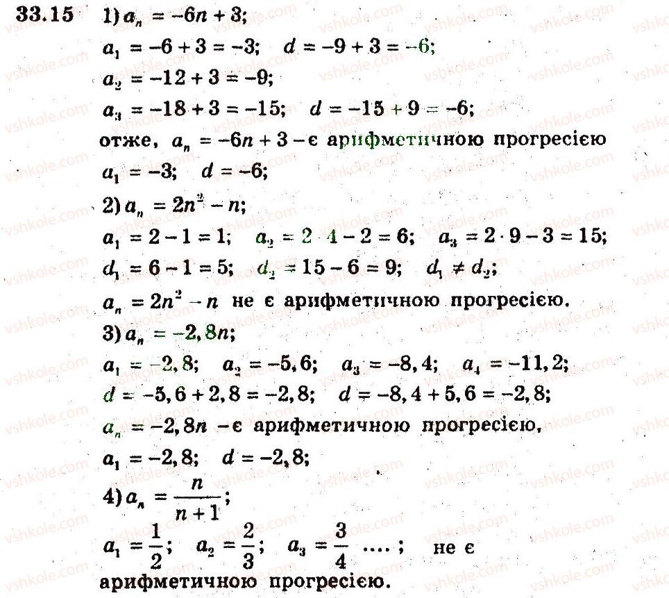 фото задание 15 - 33. арифметична прогресія - § 6. числові послідовності