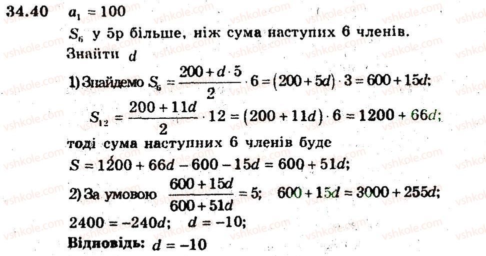 фото задание 40 - 34. сума n перших членів арифметичної прогресії - § 6. числові послідовності