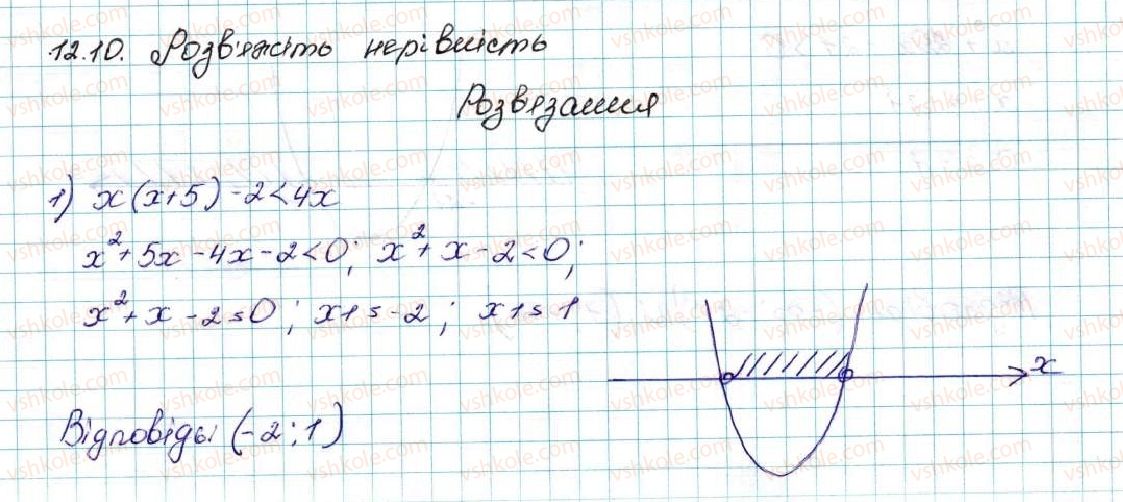 фото задание 10 - 12. розв’язування квадратних нерівностей - § 2. квадратична функція