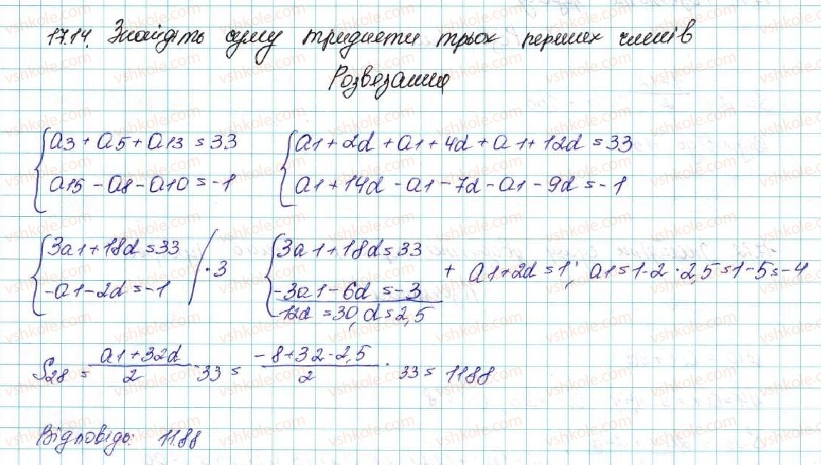 фото задание 14 - 17. сума n перших членів арифметичної прогресії - § 3. числові послідовності