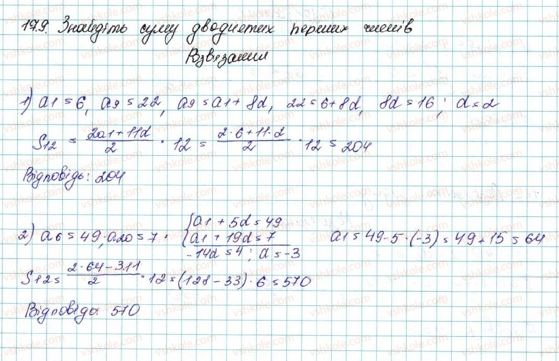 фото задание 9 - 17. сума n перших членів арифметичної прогресії - § 3. числові послідовності