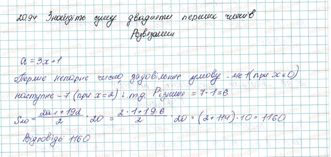фото задание 94 - 20. вправи для повторення курсу алгебри 9 класу - § 3. числові послідовності