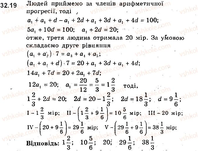 фото задание 19 - 32. сума n перших членів арифметичної прогресії - § 7. числові послідовності
