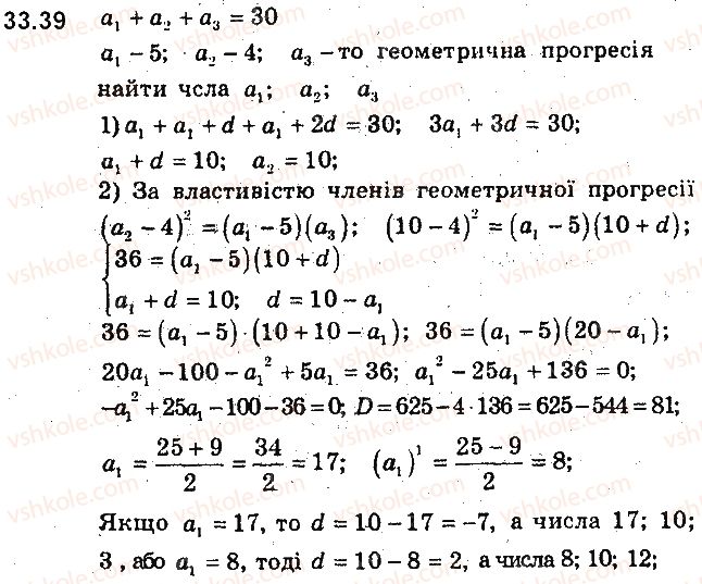 фото задание 39 - 33. геометрична прогресія - § 7. числові послідовності