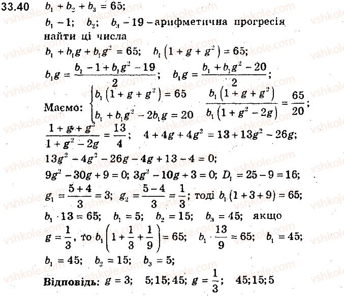 фото задание 40 - 33. геометрична прогресія - § 7. числові послідовності