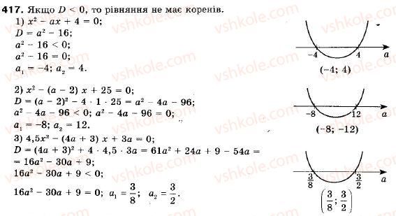 фото задание 417 - 12. розв’язування квадратних нерівностей - § 2. квадратична функція