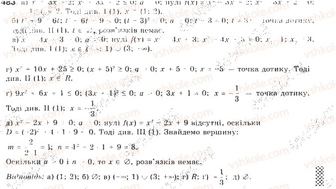 фото задание 483 - § 12. квадратні нерівності - квадратична функція
