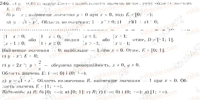 фото задание 346 - § 9. властивості функцій - квадратична функція