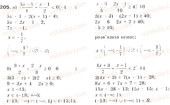 фото задание 205 - § 5. числові проміжки - нерівності