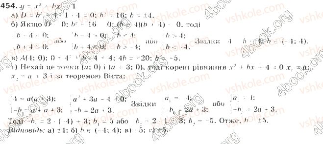 фото задание 454 - § 11. квадратична функція - розділ 2. квадратична функція