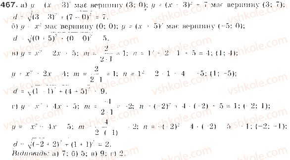 фото задание 467 - § 11. квадратична функція - розділ 2. квадратична функція