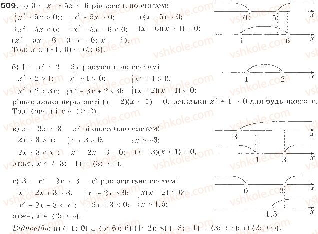 фото задание 509 - § 12. квадратні нерівності - розділ 2. квадратична функція