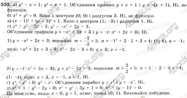 фото задание 533 - § 13. системи рівнянь другого степеня - розділ 2. квадратична функція
