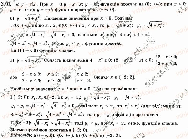 фото задание 370 - § 9. властивості функцій - розділ 2. квадратична функція