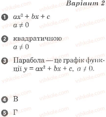 фото задание в2 - картка контролю теоретичних знань 4 - квадратична функція - частина 1. поточний контроль знань
