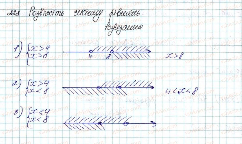 фото задание 228 - § 7. системи лінійних нерівностей з однією змінною, їх розв’язування - розділ 1. нерівності
