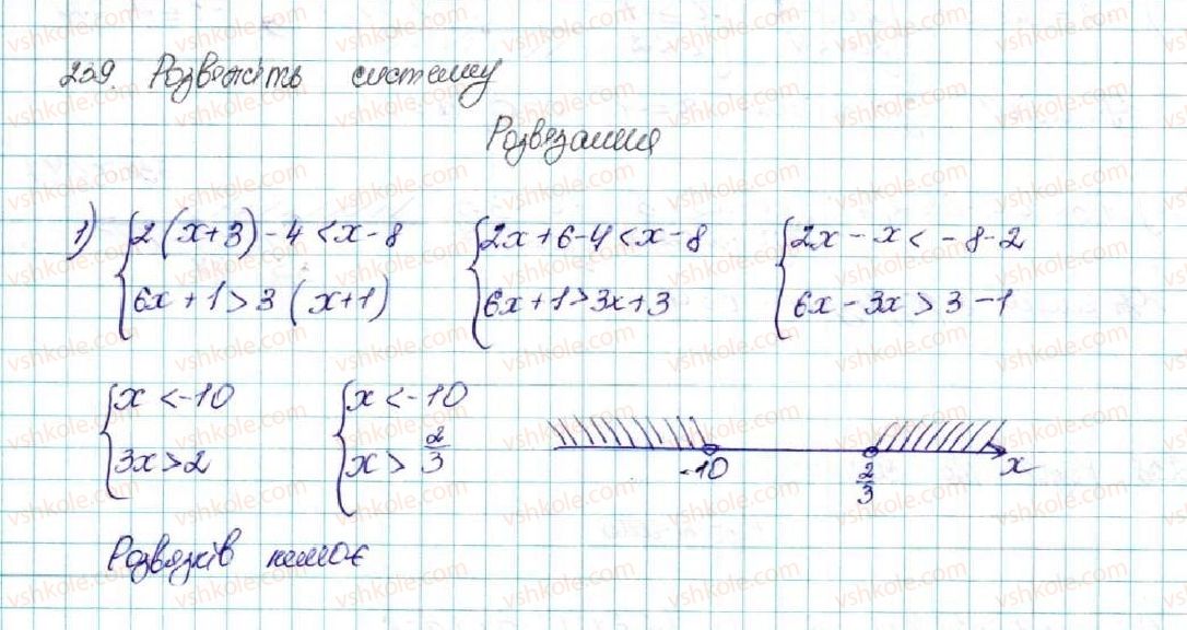 фото задание 239 - § 7. системи лінійних нерівностей з однією змінною, їх розв’язування - розділ 1. нерівності