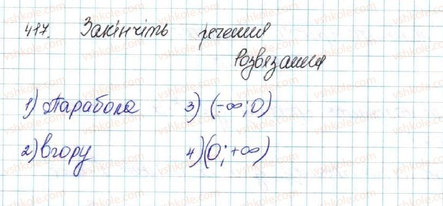 фото задание 417 - § 10. найпростіші перетворення графіків функцій - розділ 2. квадратична функція