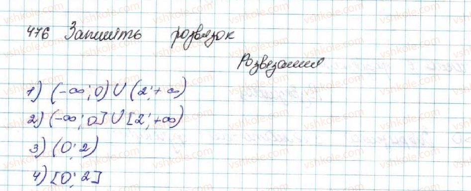 фото задание 476 - § 12. квадратна нерівність - розділ 2. квадратична функція