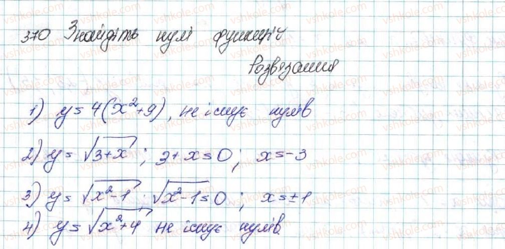 фото задание 370 - § 9. властивості функції - розділ 2. квадратична функція