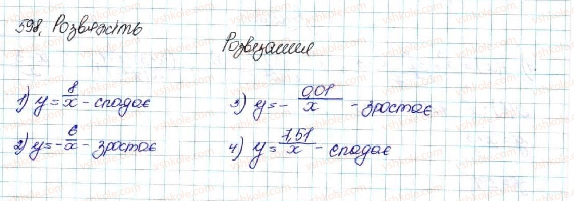 фото задание 598 - вправи для повторення розділу 2 - розділ 2. квадратична функція