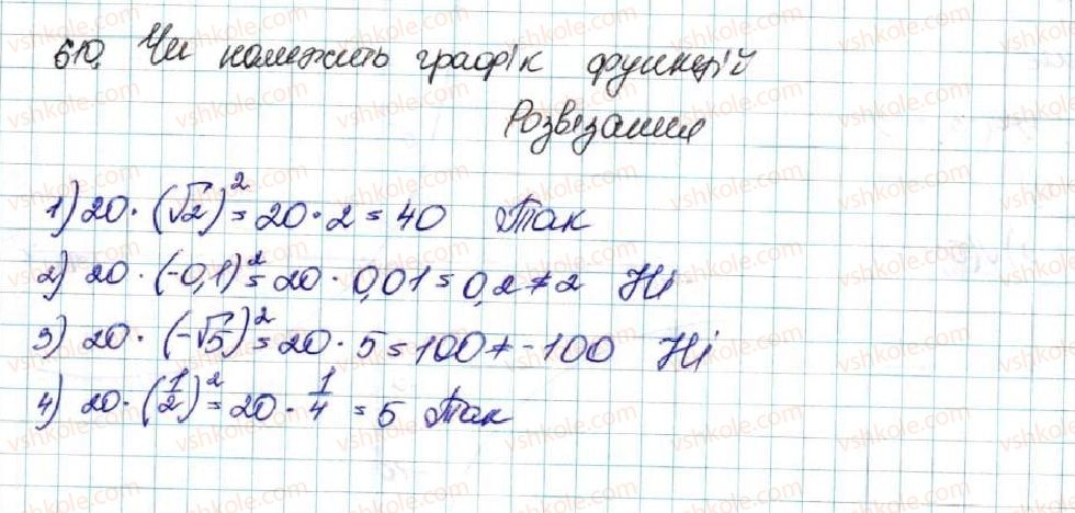 фото задание 610 - вправи для повторення розділу 2 - розділ 2. квадратична функція