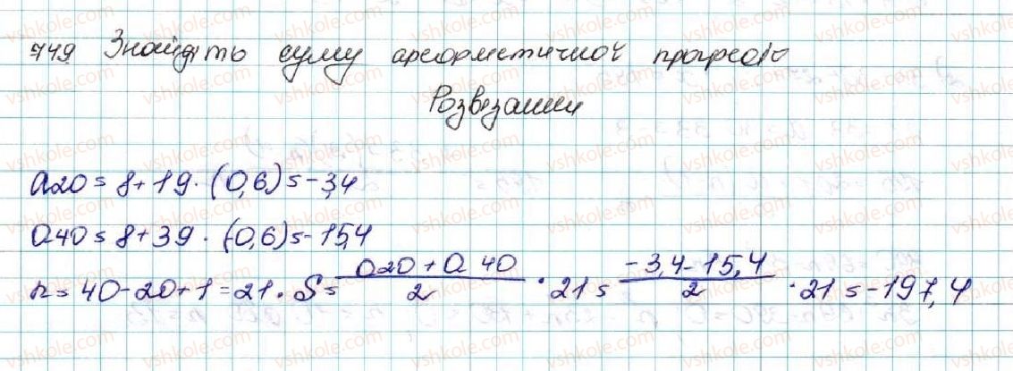 фото задание 749 - § 17. сума n перших членів арифметичної прогресії - розділ 3. числові послідовності
