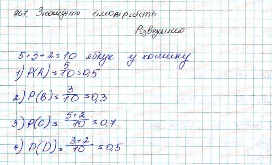 фото задание 967 - § 23. класичне означення ймовірності - розділ 4. основи комбінаторики, теорії ймовірностей та статистики