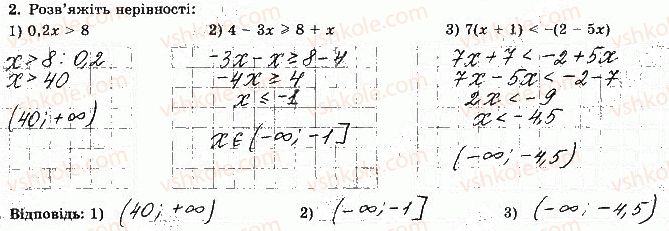 фото задание 2 - варіант 4 - с-3. лінійні нерівності з однією змінною та їх системи - самостійні роботи