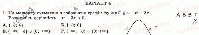 фото задание 1 - варіант 4 - с-6. квадратна нерівність - самостійні роботи